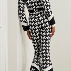 Perfect Moment Allos Houndstooth One-Piece Hooded Ski Suit Black L